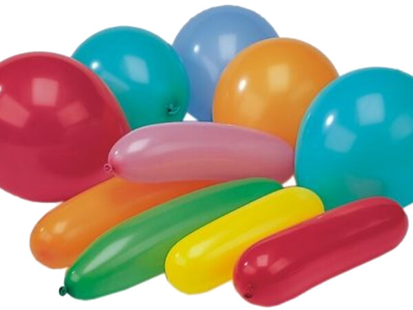 PAPSTAR luchtballonnen, vormen en kleuren assorti, 10 stuks