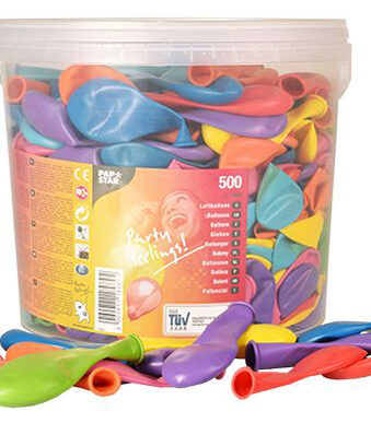 PAPSTAR luchtballonnen, kleuren assorti, 500 stuks