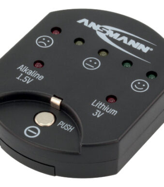 ANSMANN batterij-/accu-tester, voor knoopcellen, zwart