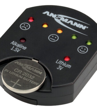 ANSMANN batterij-/accu-tester, voor knoopcellen, zwart