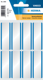 Herma Gekleurde etiketten Schrijfpapier no:1903 54x19mm wit/blauw 16 st.