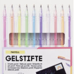 folia gelpen PASTEL, 1 mm, kleuren assorti, 10 stuks in etui