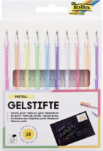 folia gelpen PASTEL, 1 mm, kleuren assorti, 10 stuks in etui