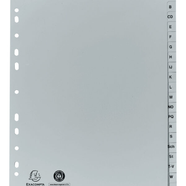 EXACOMPTA kunststof-tabbladen, A-Z, DIN A4+, 20-delig