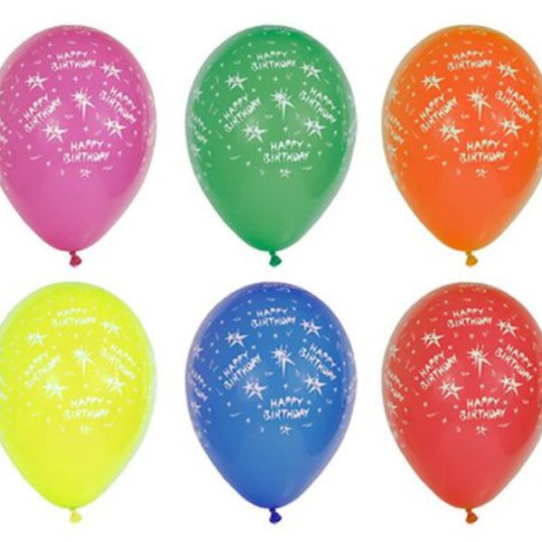 PAPSTAR luchtballonnen 'Happy Birthday', kleuren assorti