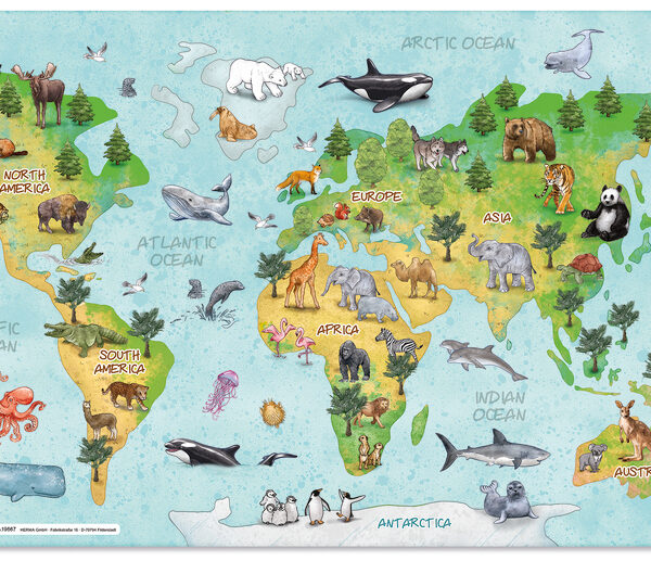 HERMA schrijfonderlegger 'Wereldkaart', (B)550 x (H)350 mm