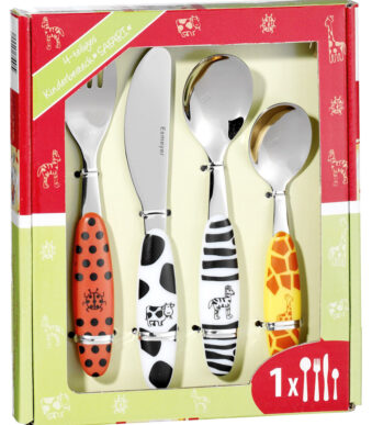 Esmeyer 4-delig kinderbestek SAFARI, roestvrij staal 18/0