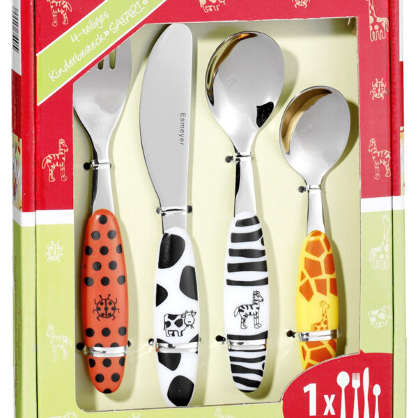 Esmeyer 4-delig kinderbestek SAFARI, roestvrij staal 18/0