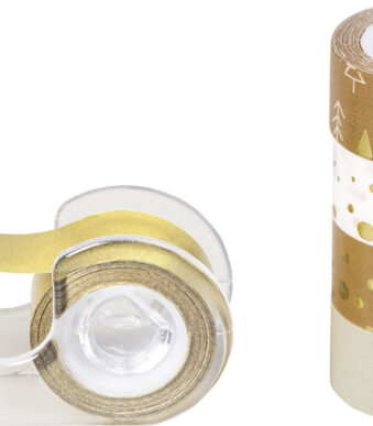 HEYDA deco-tape Mini 'Bomen', goud / naturel