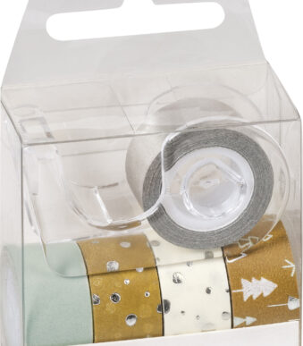 HEYDA deco-tape Mini 'Bomen', zilver / naturel