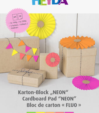 HEYDA neonpapierblok, DIN A4, 10 vel, neonkleuren
