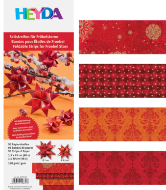 HEYDA papieren vouwstroken voor mini-freubelsterren 'Kristallen'