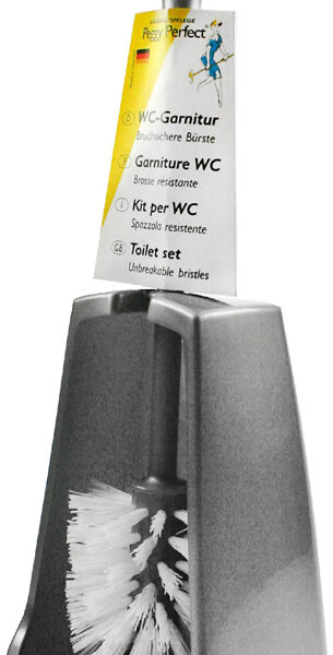 Peggy Perfect WC-garnituur, peervormig, grijs
