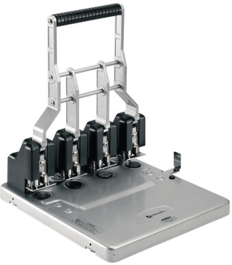 Rexel viergats perforator HD4150, zwart/zilver