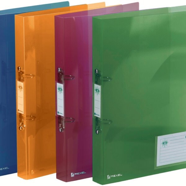 Rexel ringband ICE, 2-rings trekmechaniek, kleuren assorti