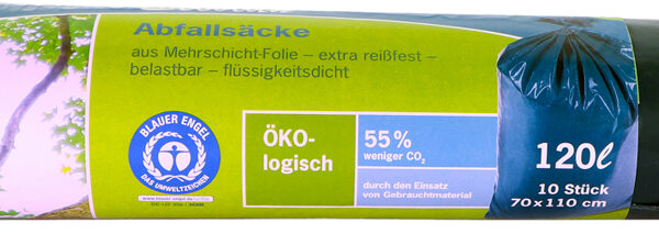 Secolan Afvalzak, blauw/zwart, 120 liter