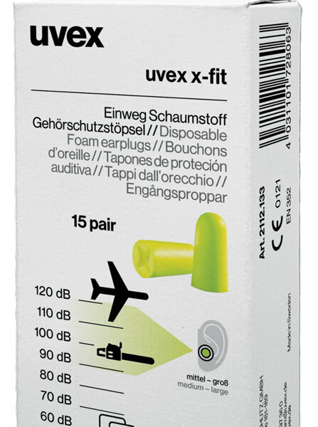 uvex oordopjes voor eenmalig gebruik x-fit, lime