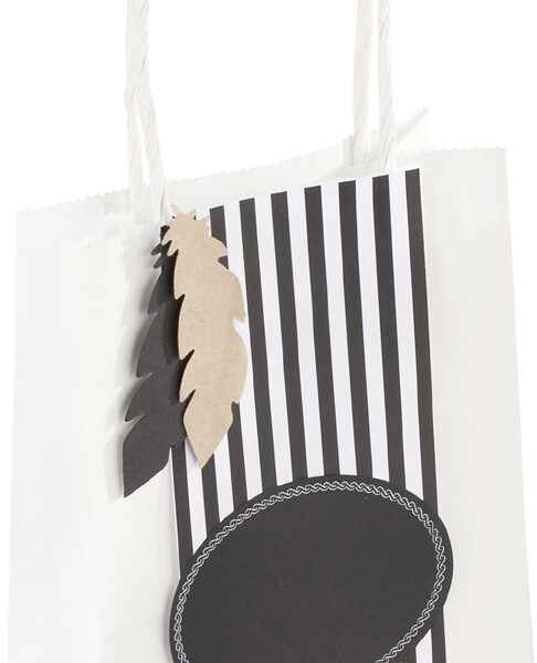 folia papieren tas, kraftpapier, 125 x 50 x 150 mm, wit