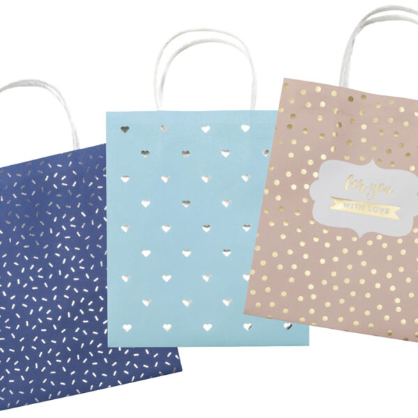 folia papieren zakken HOTFOIL, kraftpapier, 120 x 55 x 150 mm