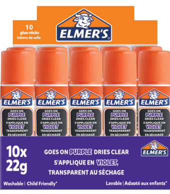 ELMER'S lijmstift Disappearing Purple, 22 g, 10 stuks in box
