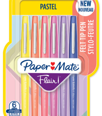 Paper:Mate fineliner Flair PASTEL, 6 stuks op blister, 1,0mm