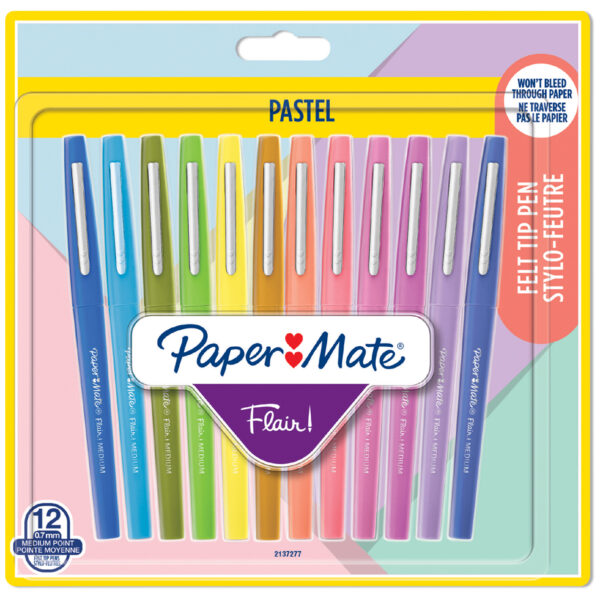 Paper:Mate fineliner Flair PASTEL, 12 stuks op blister, 1,0mm