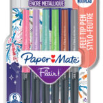 Paper:Mate viltstift Flair METALLIC, 6 stuks blister, 1,0mm