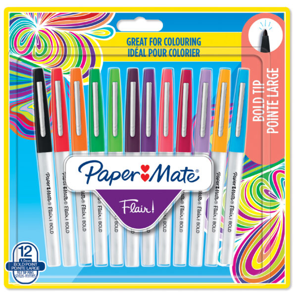 Paper:Mate fineliner Flair BOLD, 12 stuks in blister, 1,0mm