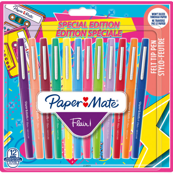 Paper:Mate viltstiften Flair RETRO, 12 stuks in etui