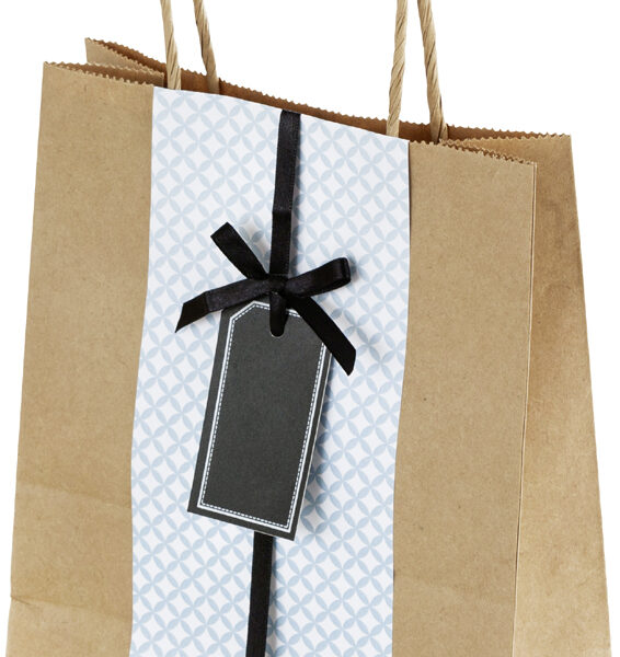 folia papieren tas, kraftpapier, 180 x 80 x 210 mm, naturel