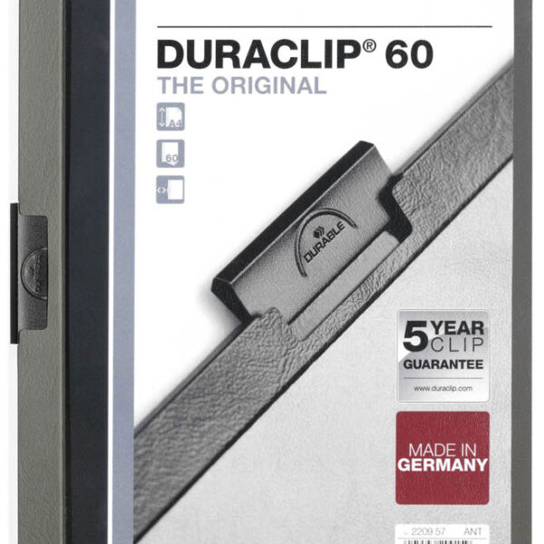 DURABLE klemhechtmap DURACLIP ORIGINAL 60, DIN A4, antraciet