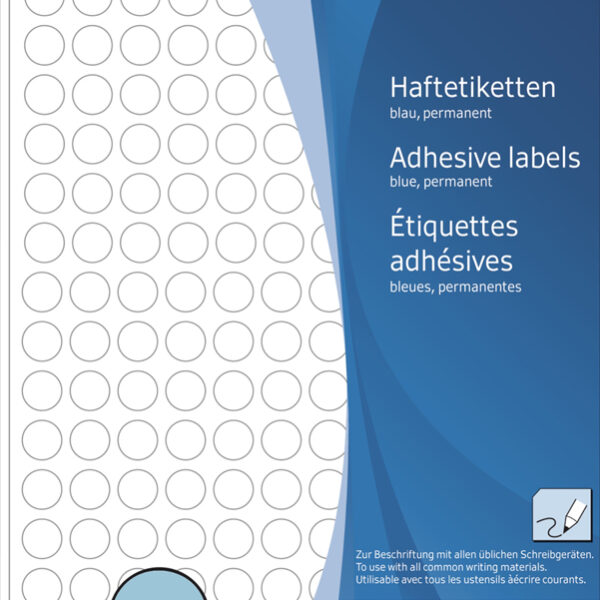 HERMA markeringspunten, rond 8 mm, blauw, permanent, handschrift