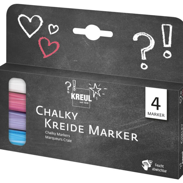 KREUL krijtmarker Chalky, medium, 4 in set