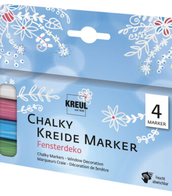 KREUL krijtmarker Chalky, medium, 4 in set, raamdeco