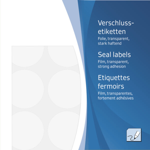 HERMA sluitetiketten/folie-etiketten rond, diameter 32 mm, transparant, rond handschrift