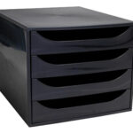 EXACOMPTA schuifladenbox ECOBOX, 4 lades, zwart