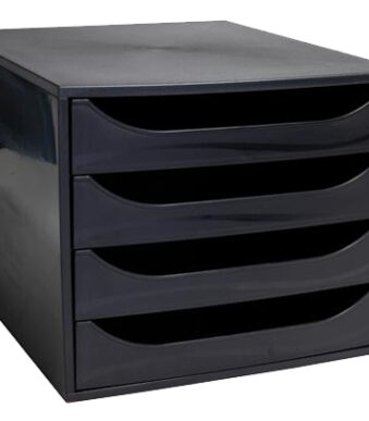 EXACOMPTA schuifladenbox ECOBOX, 4 lades, zwart