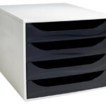 EXACOMPTA schuifladenbox ECOBOX, 4 lades, zwart / grijs