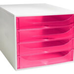 EXACOMPTA schuifladenbox ECOBOX, 4 lades, framboos