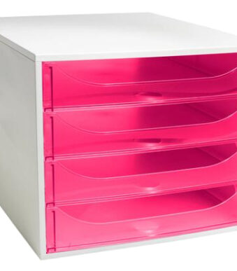 EXACOMPTA schuifladenbox ECOBOX, 4 lades, framboos