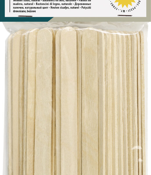 folia houten stokjes 'Naturel', lengte: 114 mm, naturel kleur