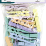 folia houten knijpers 'Pastel', 3 groottes assorti