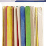 folia houten stokjes, lengte: 114 mm, kleuren assorti