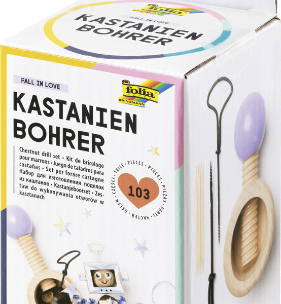 folia kastanjeboorset, van hout, 103-delig