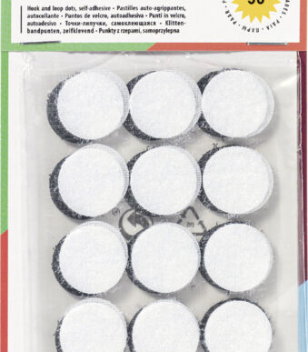 folia lijmpunten, diameter: 20 mm, zwart en wit