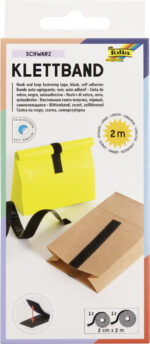 folia klittenband, 20 mm x 2 m, zelfklevend, zwart
