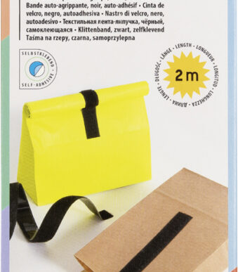 folia klittenband, 20 mm x 2 m, zelfklevend, zwart