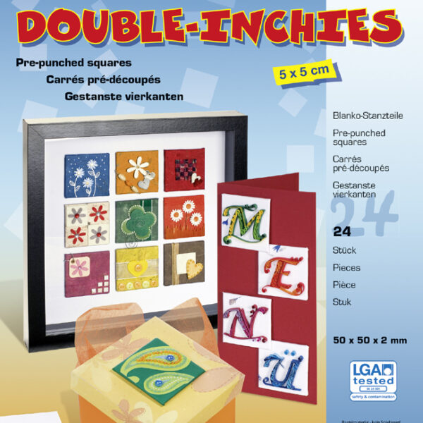 folia blanco stansdelen 'Dubbele Inches', 50 x 50 mm, wit