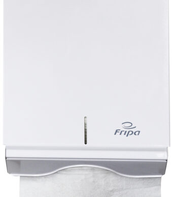 Fripa vouwhanddoek-dispenser, metaal, groot, wit