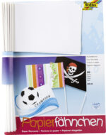 folia papieren vlaggetjes, DIN A5, lengte stokje: 400 mm, wit